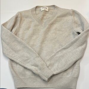 Aritzia Wilfred Cream V-Neck Merino Wool Sweater